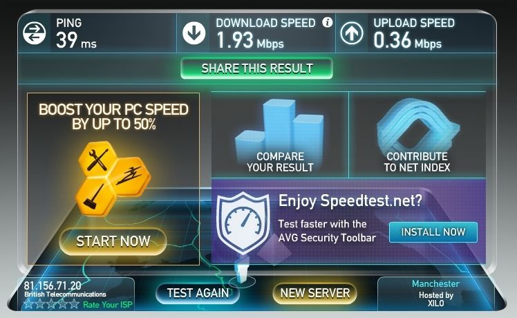 speedtest.net result