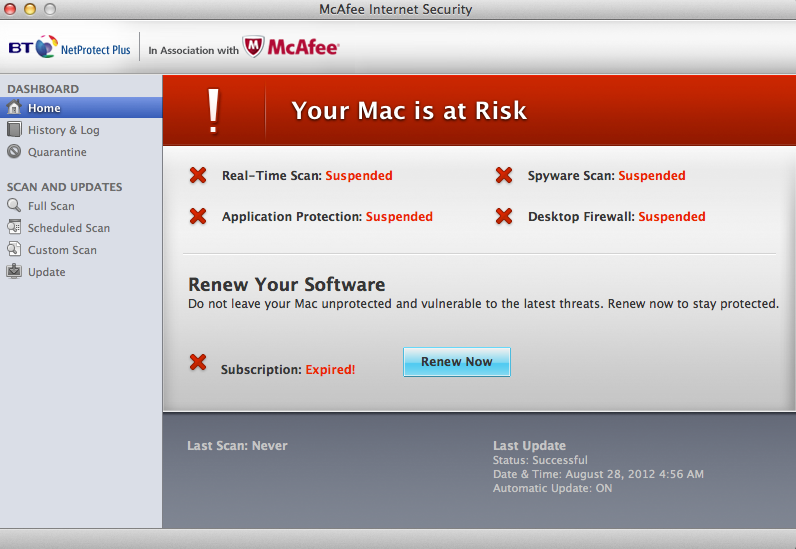 cant download mcafee on mac