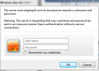 Windows Security popup