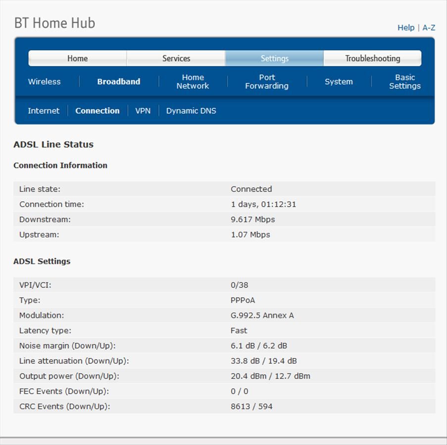 BT HH3 ADSL Line Status   15 Jan 2013.jpg