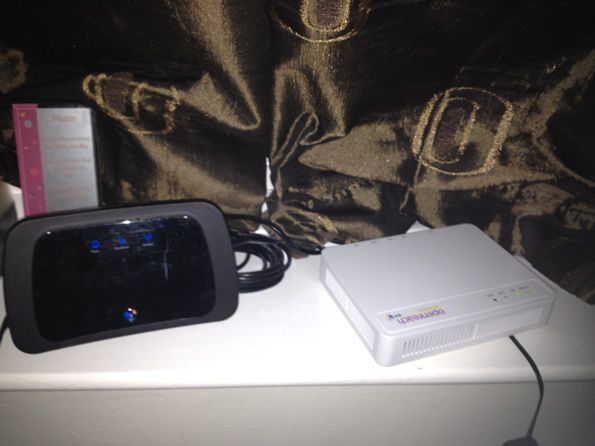 White router, black Wireless gateway (homehub)