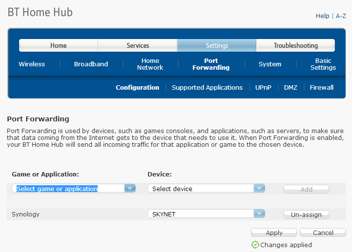 Bt Home Hub 3 And Synology Diskstation Ds212j Ddns Bt Community