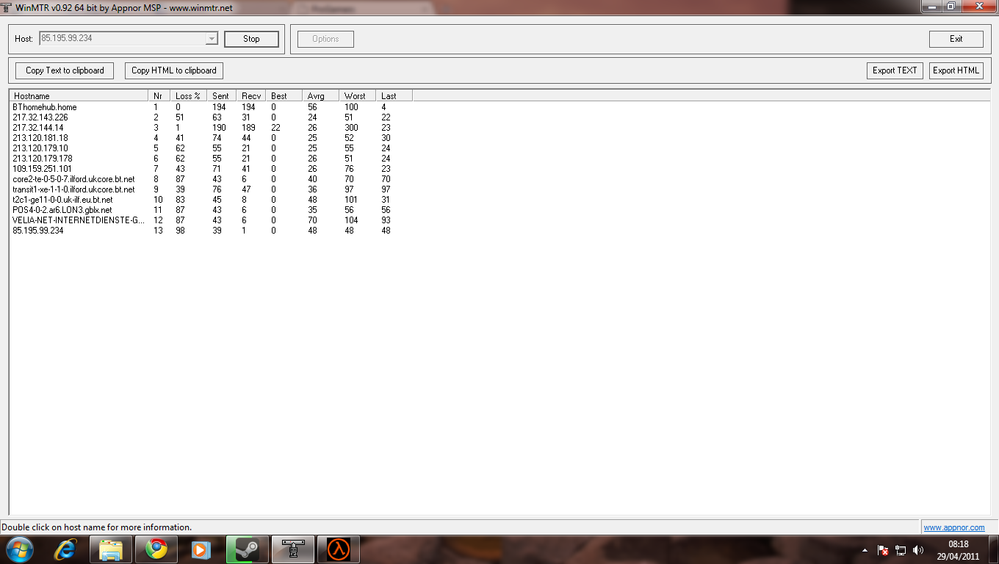 When my latencies are 40-55.