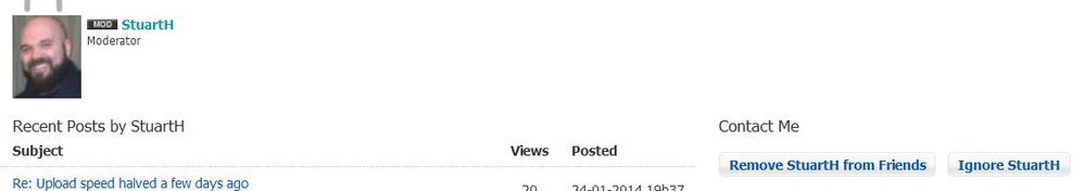 Screen shot in moderator profile