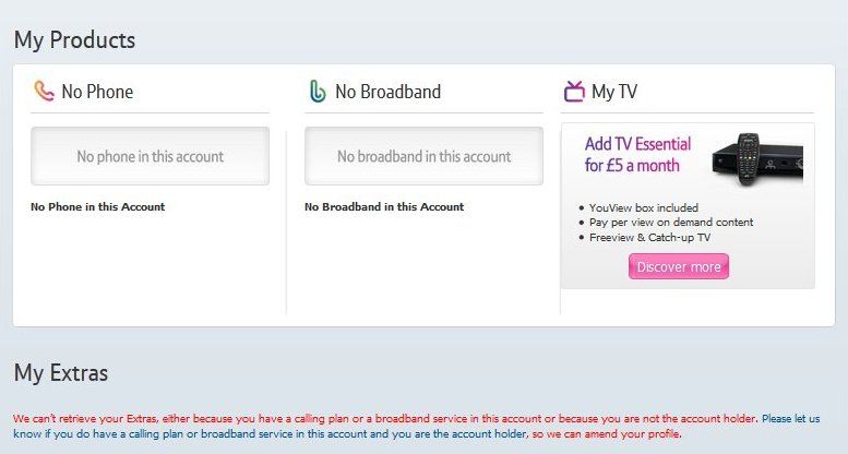 NO Phone/Broadband