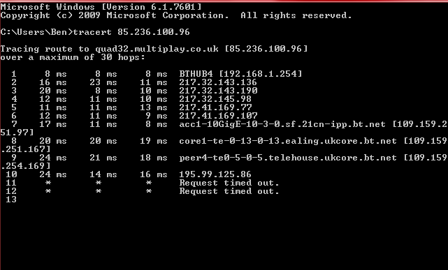 CMD Tracert