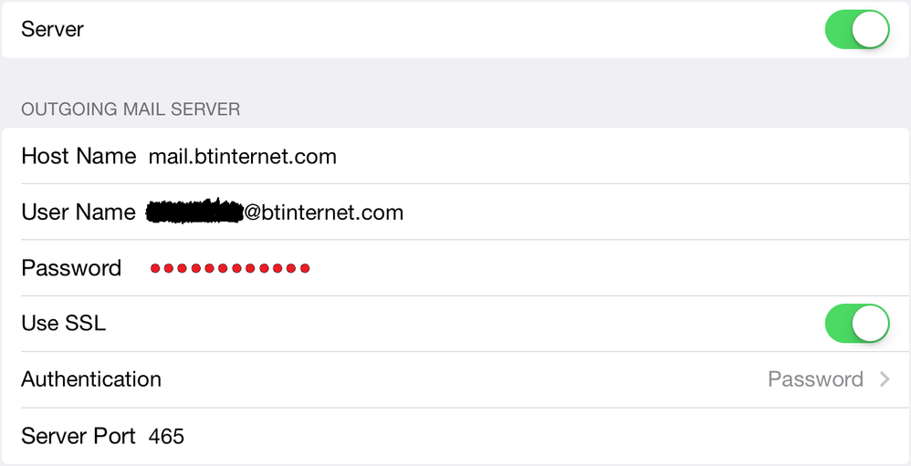 Outgoing Mail Server [Ipad Setting]