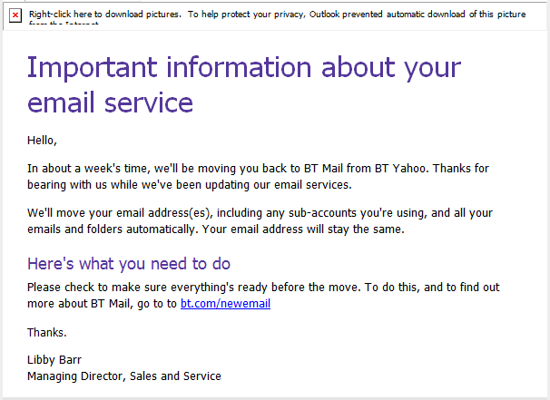 important update about your email service