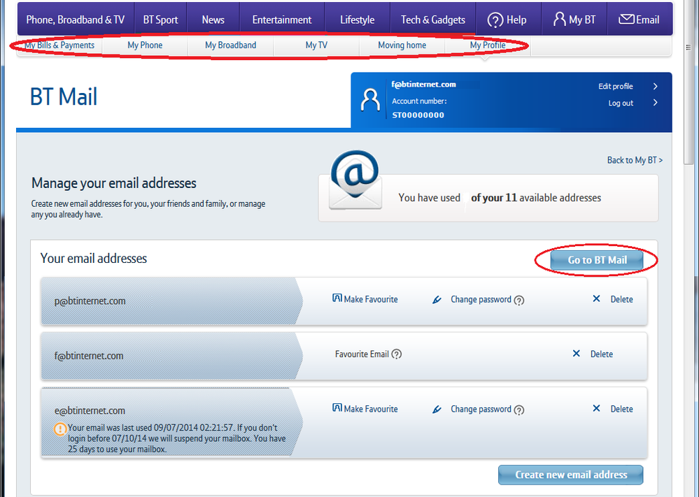 Manage your email addresses