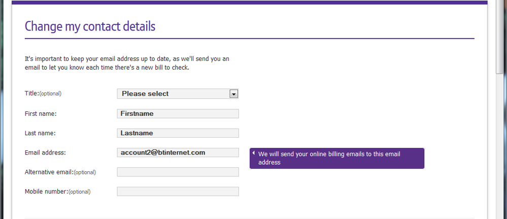 Change my contact details