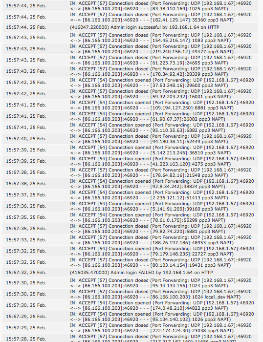 BT EVENT LOGS HUB5