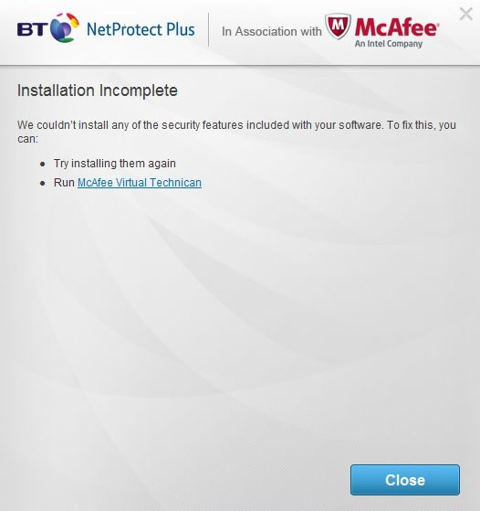 bt netprotect wont