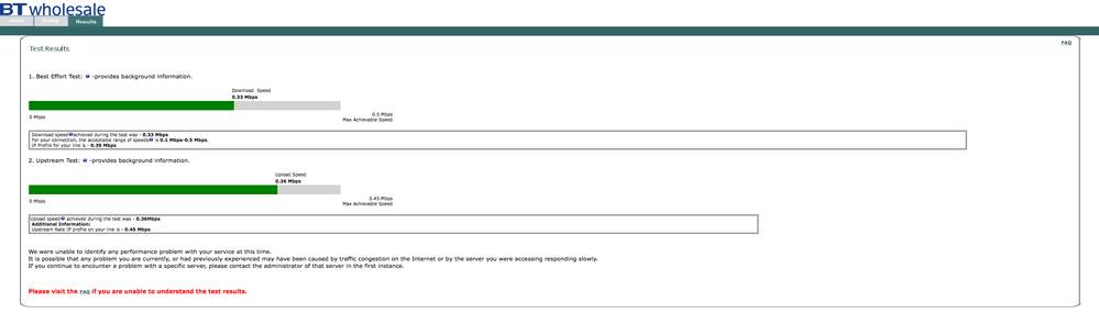 Speed report 2 before unplugging line