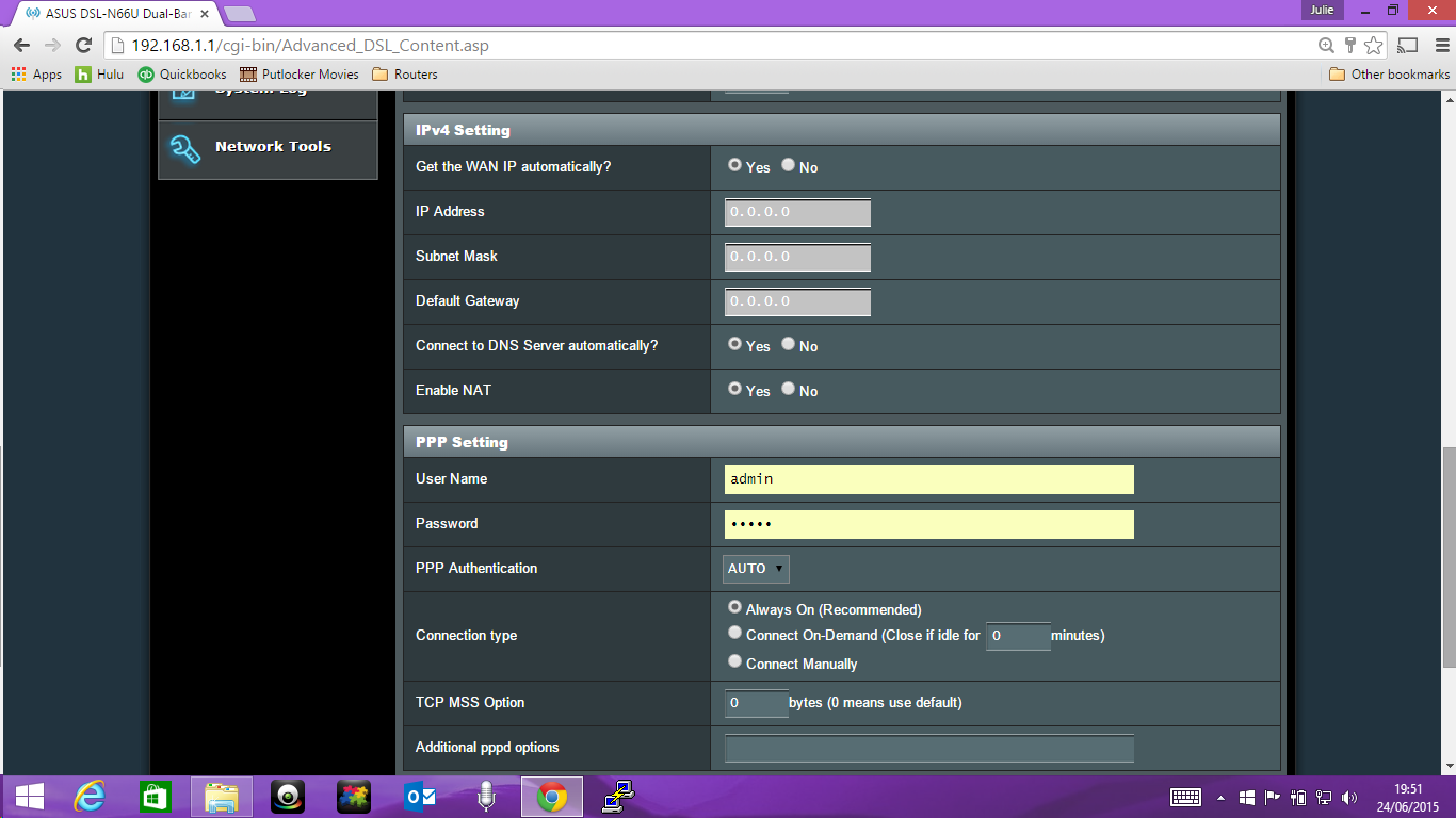 Asus DSLN66U router settings IPTV BT Community