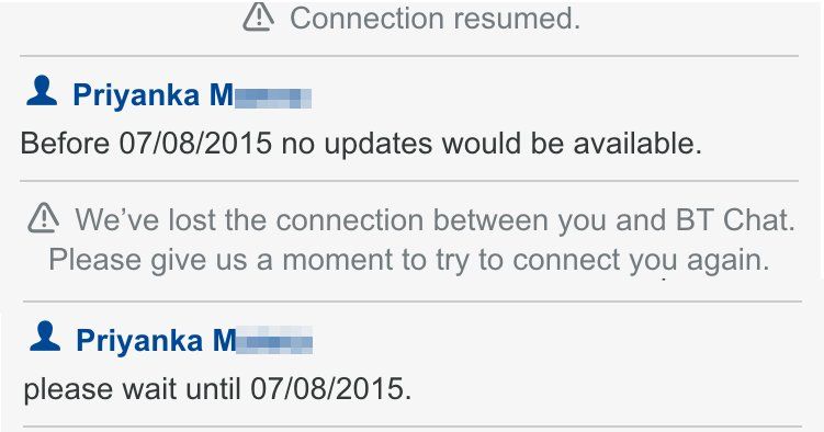 BT Line Issue - 01 Aug 2015