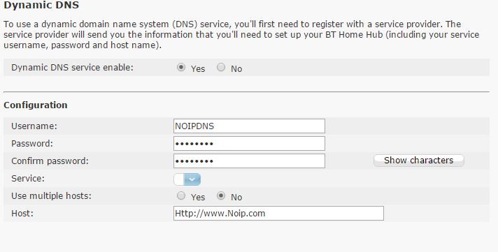 Th epull down box is empty- meant to have DDNS service names pre-filled?