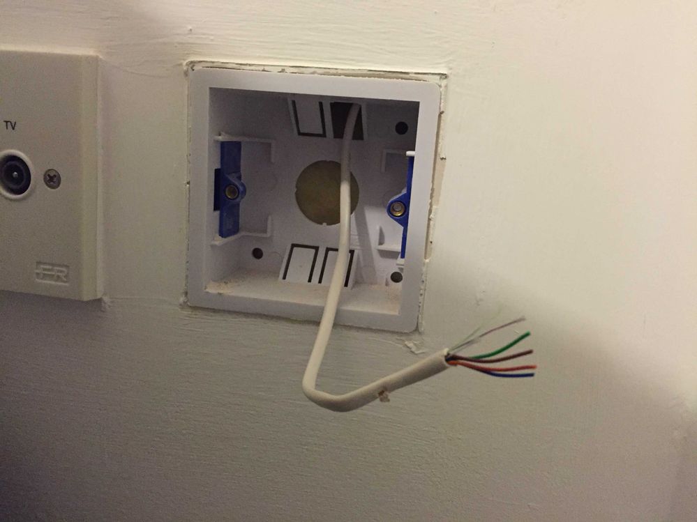 one wire in the wall in bedroom 1