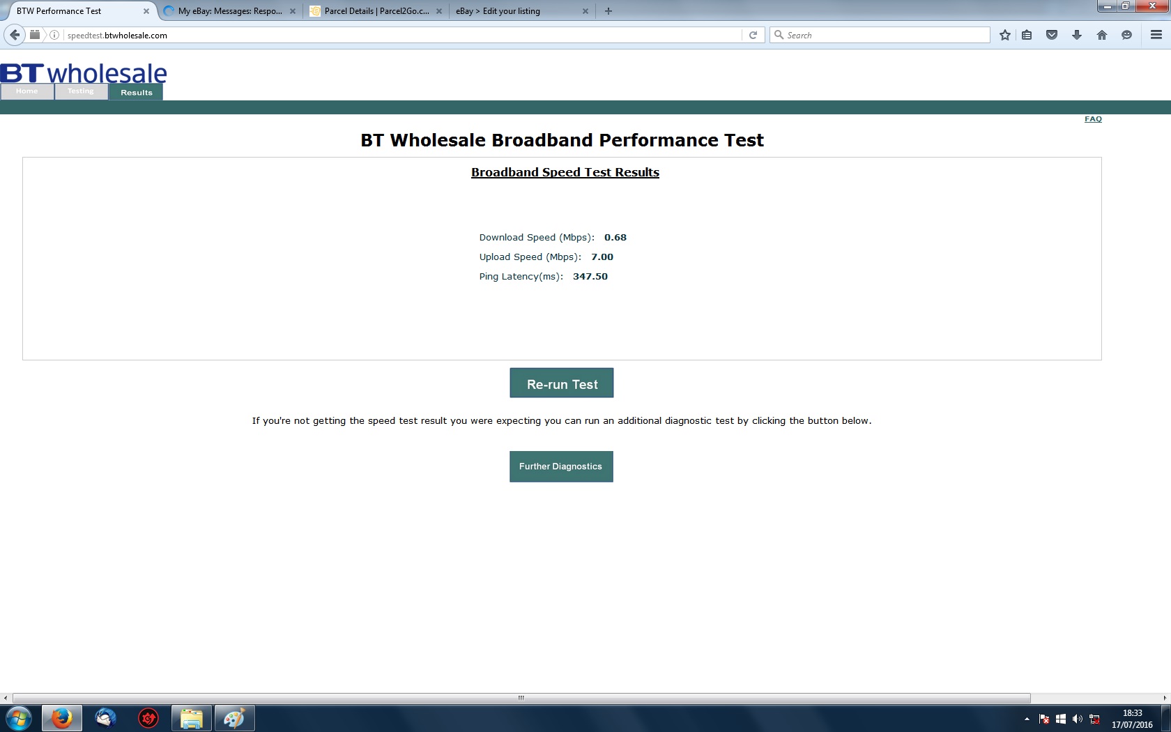 Very slow speeds and high Ping BT Community