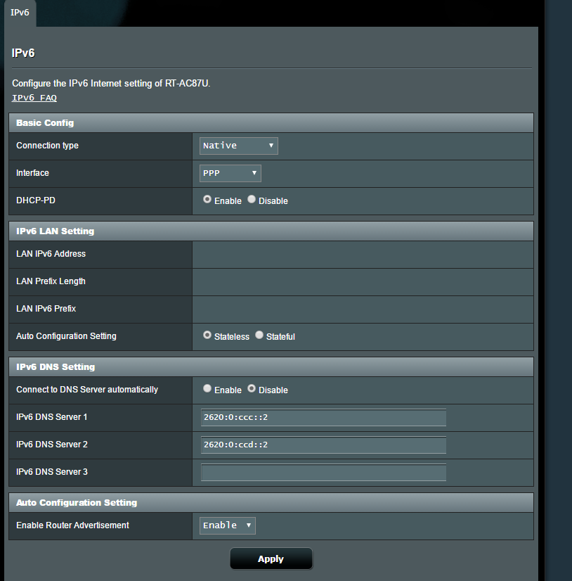 Как настроить ipv6 на роутере asus