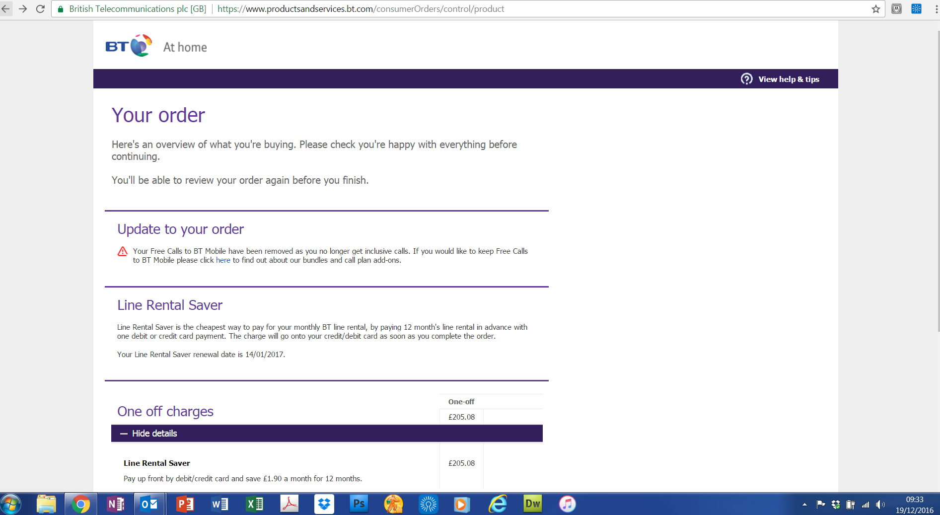 Re Line rental saver renewal problem BT Community