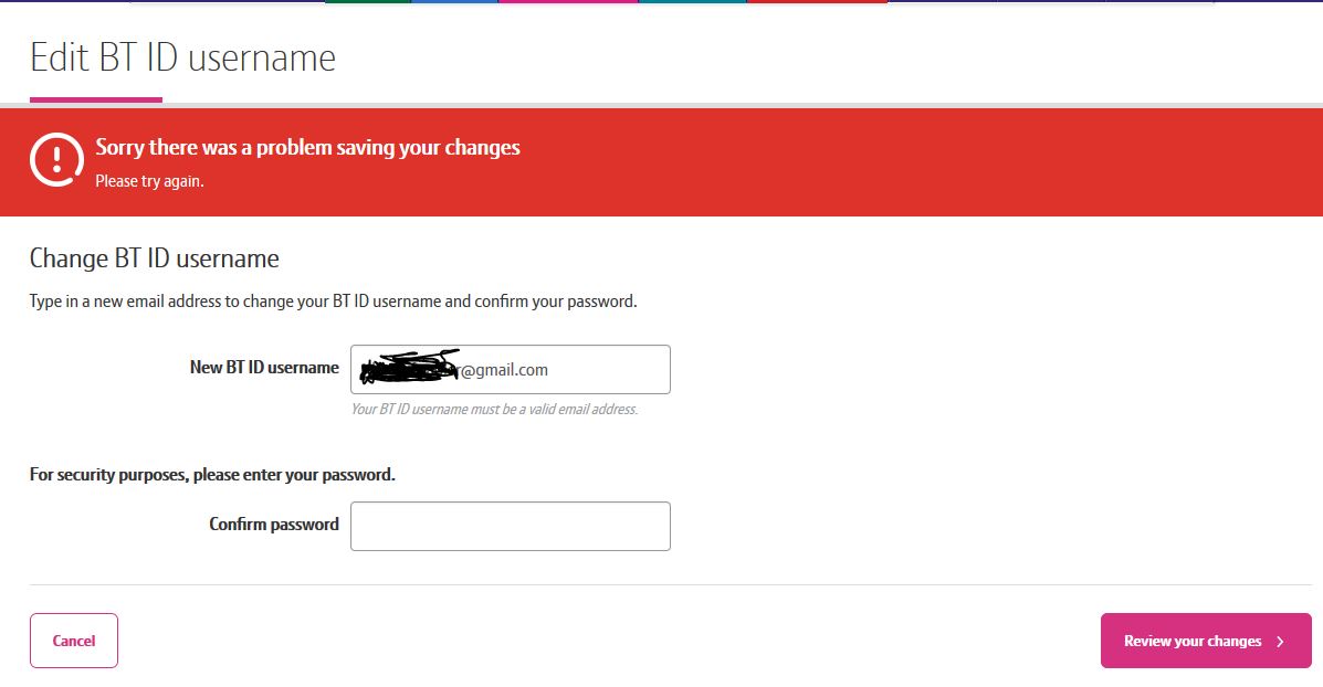 Problems Editing BT ID - BT Community