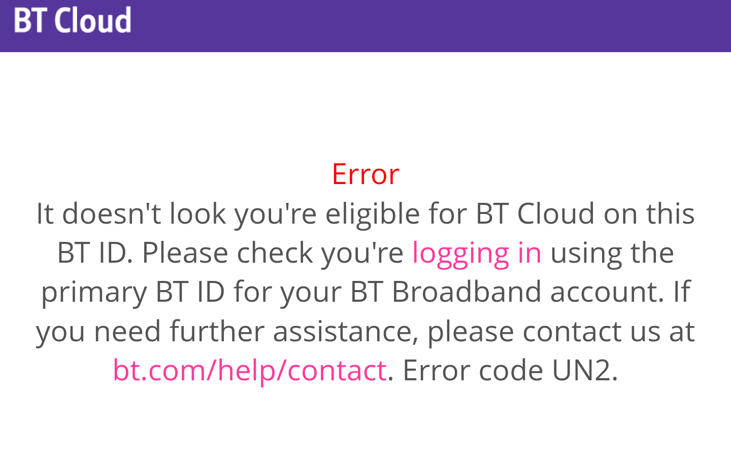 Solved BT Cloud Error System Error Please login after... Page 2