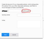 Address Creation Window