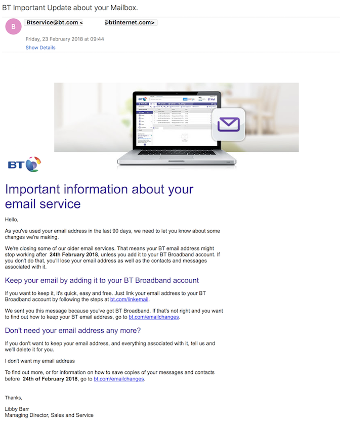 Solved: E-mail Received Today From Apparently BT. Is It Ge... - BT ...