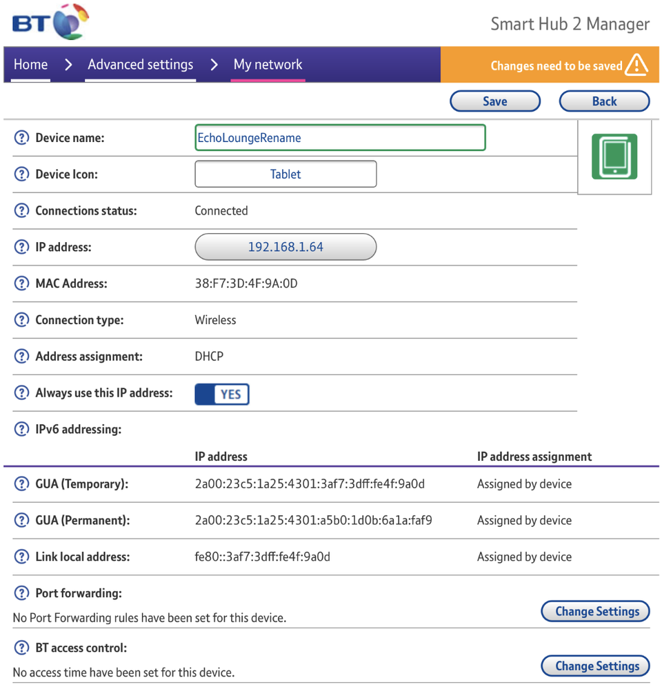 BT Smart Hub 2 renaming connected devices BT Community