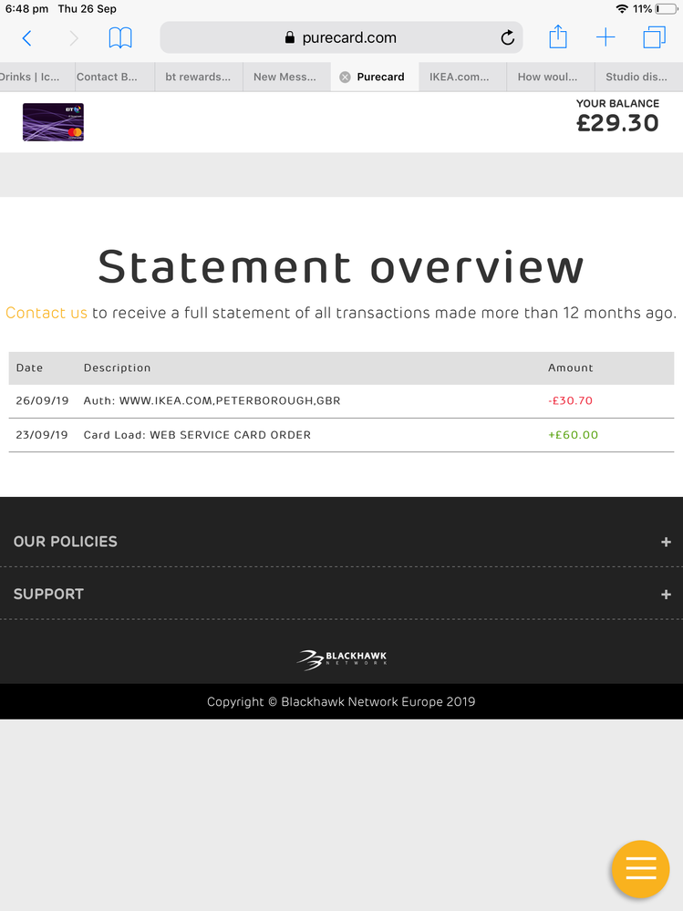 BT reward card BT Community