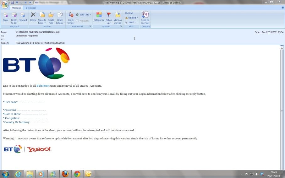 Another spoof mail