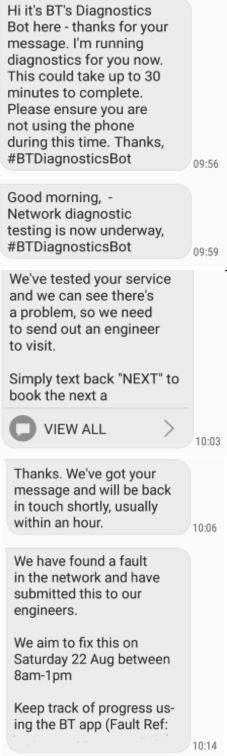 Fault Reporting via Text Message