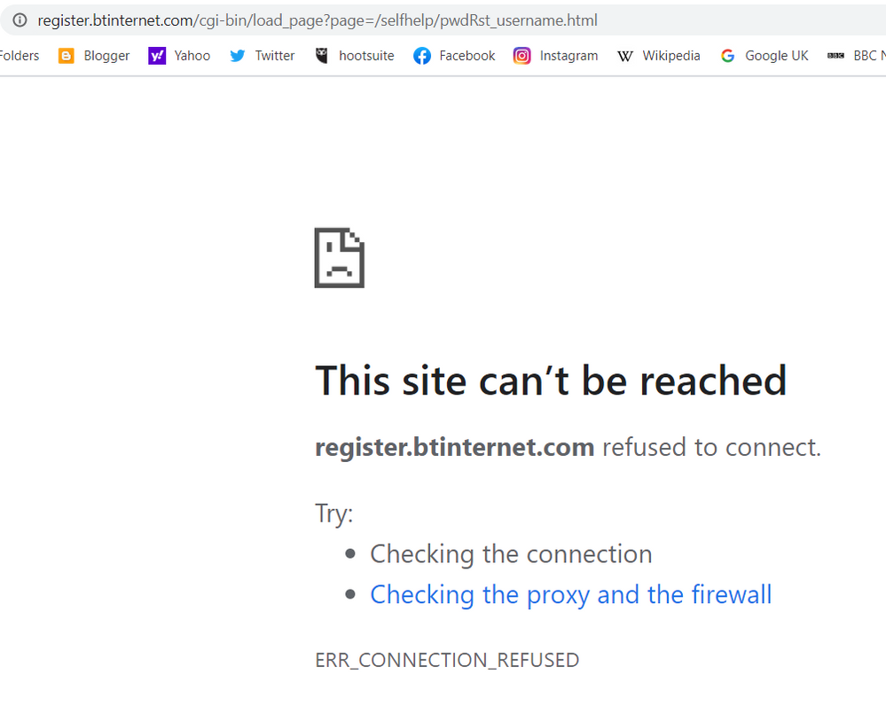 ... the link to the btinternet.com password reset page is dead