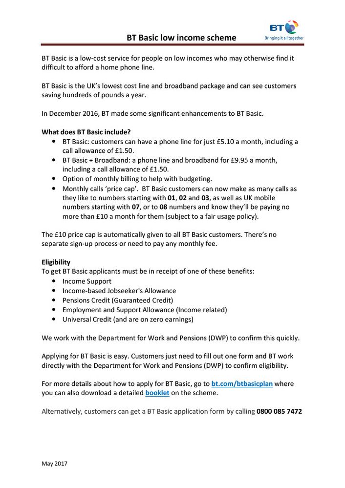 bt basic package application form BT Community