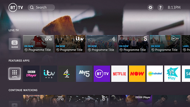 New homepage on BT TV - BT Community