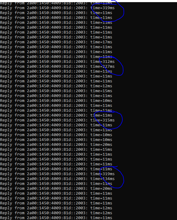 Ping spikes BT Community