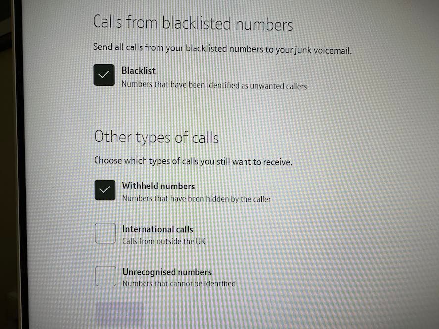 Blacklisted numbers go to voicemail. Only other type to RECEIVE is withheld numbers (ie hospital).